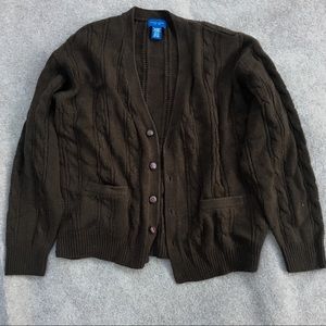 Towncraft vintage open front sweater brown xxl